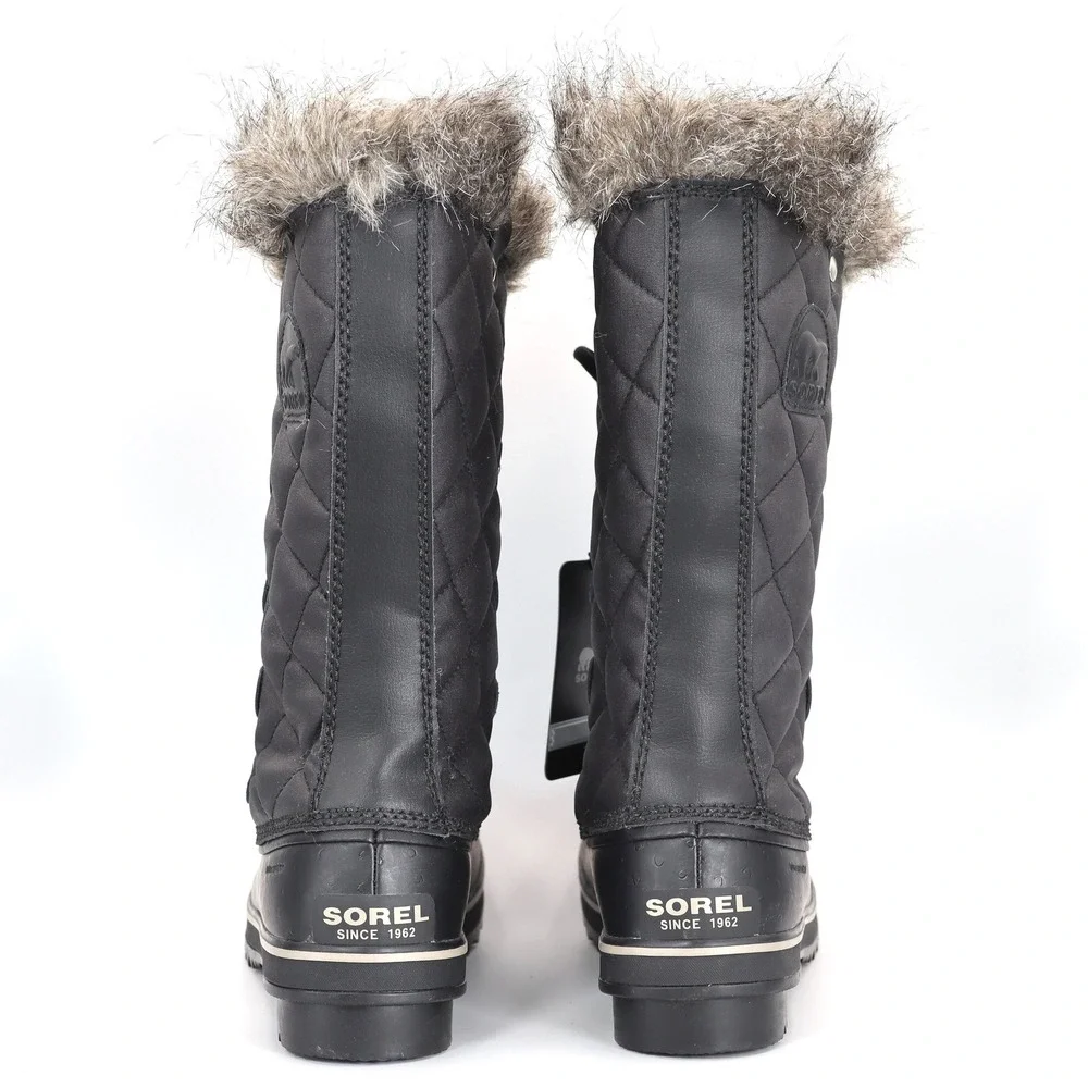 Sorel Tofino II NEW Women 10 Black Quilted Waterproof Faux Fur Winter Snow Boots